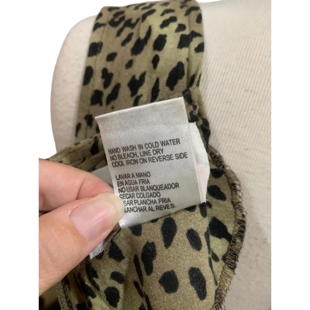 Vntg 90’s Women's Olivia Rose Green & Black Leopard Print Midi Dress, Size 8 - Picture 8 of 8